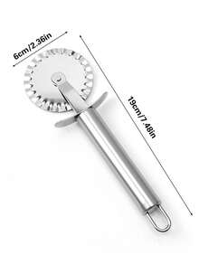 1PC Multi-Function Dough Roller Cutter, 430 Stainless Steel Pizza Cutter + Noodle Cutter, Dual-Head/Single-Head Optional, Flat/Wavy Teeth, Dough Tool, Baking Kitchen Essential, Can Cut Pizza, Noodles, Dough, Layer Cake, Pastry, Home Baking DOY Cookie Dough Cutter, Suitable For Friends Who Love Making Pizza, Noodles, And Dough - View 14