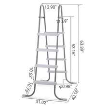 4-Step 52in Above Ground Pool Ladder With Sturdy Iron Grey Frame And White Non-Slip Steps, Durable Outdoor Pool Access, Easy Climbing And Maintenance, Ideal For Backyard Pools, Garden Pools, Patio Pools, Summer Fun, Pool Parties, Water Activities, Family Gatherings, Outdoor Recreation, Pool Exercise, Seasonal Pool Setup, Heavy-Duty Construction, Weather-Resistant Design, Stable And Reliable Support, Convenient Outdoor Use - A - Xem 5