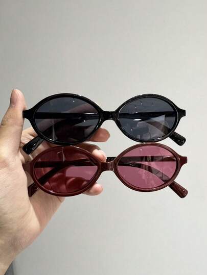 2-3副女士塑料椭圆形镜框复古优雅精致ins风时尚眼镜，适合日常街头拍照、热带海滩度假、户外休闲活动装饰，适合所有脸型