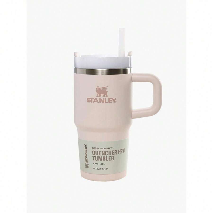 STANLEY - The Quencher H2.0 FlowState™ Tumbler 20OZ With Handle & Straw, Stainless Steel Vacuum Travel Mug, Leakproof Lid, Large Capacity Cup, Keeps Drinks Cold All Day, For Water, Coffee, Iced Drinks 10-21116-0007 - 0007 玫瑰石英 2.0 - 查看 1