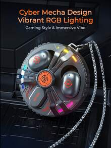 REMAX 2.4G + 蓝牙 6.0 双模游戏耳机，赛博机甲设计，RGB 灯效，超宽真铜动圈单元，全金属锌合金机身，时尚挂绳，一键开关，畅享无延迟游戏和音乐，耳机，耳塞 - 查看 2