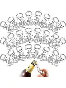 24pcs Metal Anchor Bottle Openers, Wedding Favors, Ocean Theme Baby Shower Party Gifts, Anchor Bottle Openers, Ocean Theme Souvenirs, Beach Party Decorations, Gifts For Men - Silver - View 3