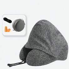 U型旅行枕带帽，便携式遮光颈枕，记忆棉材质，适用于飞机、午睡、颈部支撑 - A - 查看 21