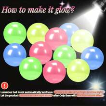 10 piezas de bolas brillantes en la oscuridad, que se pueden pegar al techo, alivio del estrés, luminosas en la oscuridad, juguetes fidget divertidos, adecuados para que los adultos alivien la ansiedad y el estrés - Multicolor - Ver 6