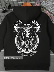 Black Metal  Kangaroo Tribute Hoodie, The End World Tour, Heavy Metal Band - 黑色 - 查看 3