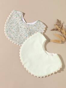 2pcs Baby Bibs, Decorative Bibs For Newborn Girls, Baby Shower Gift - Multicolor - View 5