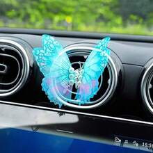 Decoración de coche con forma de mariposa, ornamento de coche elegante y elegante, accesorio pequeño y creativo, disponible en varios colores - Mariposa de ventilación - Ver 4