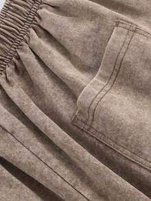 Men's Solid Color Washed Denim Shorts, Latest 2026 Style, Local Shipping, Perfect For Street Style Enthusiasts, The Best Shorts. - Coffee Brown - View 4