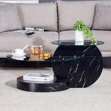 Coffee Tables - Black + Transparent + MDF+Glass-1 - View 9