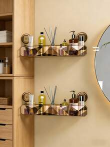 Luxury Suction Cup Bathroom Shelf, Transparent Storage Rack, Wall-Mounted Organizer - Multicolor - View 12