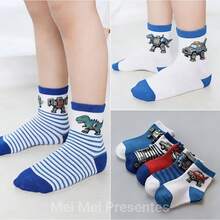 Kit Of 3, 6, And 12 Pairs Of Colorful Printed Cotton Socks For Girls And Baby Boys - Soft And Comfortable - Nhiều màu - Xem 2