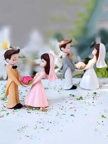 20/4/2件樹脂情侶雕像，非常適合新娘派對、婚禮、婚禮場地裝飾、新娘派對裝飾和婚禮派對禮物。它們是婚禮派對禮物和儀式的絕佳選擇。 - 均碼 - 查看 5