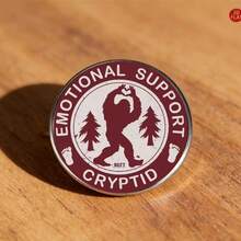 1枚情感神秘生物珐琅徽章，趣味大脚怪心形翻领胸针，可装饰背包和牛仔外套 - A - 查看 4