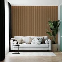 Paper and Wall Self-Adhesive Vinyl Striped Wallpaper With Floral Slatted Panel, Modern Decoration For Bedroom And Living Room - Best Sellers - Freijó 木條 - 查看 2