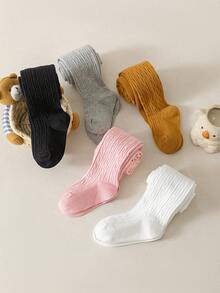 Bộ 3 chiếc quần legging dệt kim gân cho bé gái, quần bó sát mềm mại, co giãn, thích hợp cho mùa xuân, hè, thu và đông. - Nhiều màu - Xem 8