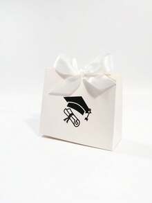 5 piezas Caja de regalo de graduación con diseño de gorra y diploma, empaque de favor de papel mini con lazo de cinta de satén, elegante soporte para dulces para decoración de mesa de fiesta de graduación, caja de regalo pequeña para celebración de la clase, fácil de ensamblar - 11,5X4,5X10cm - Ver 18