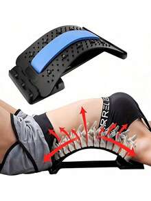 4-Level Adjustable Back Stretcher, Lumbar Support And Spine Pain Relief, Multi-Level Lower Back Massager For Herniated Disc, Sciatica, And Scoliosis Relief, For Home And Office Use Posture Corrector - Multicolor - View 5