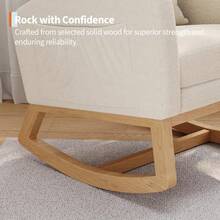 Huisuilinss Nursery Rocking Chair With/Without Footrest,Modern Glider Rocking Chair With Side Pockets And Pillow,Accent Armchair,Nursery Chair For Living Room Bedroom Nursing Room - Beige Lambswool With Footrest - View 8