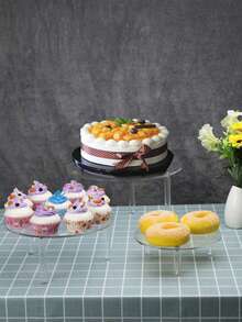 Giá đựng bánh cupcake bằng acrylic, giá trưng bày tráng miệng hình tròn trong suốt, thích hợp cho bánh ngọt, sinh nhật, đám cưới, bánh pastry. - Nhiều màu - Xem 1
