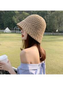 1 chiếc mũ chống nắng mùa xuân hè khoét lỗ, kiểu mũ xô Bohemian, và mũ len rộng vành thoáng khí. Chống tia UV, thời trang đa chức năng, giúp khuôn mặt trông nhỏ hơn. - Nhiều màu - Xem 5