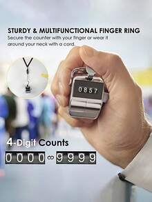 Metal Handheld Counter, 4-Digit Pure Mechanical Counter (0-9999), Battery Free, One Key Counter, Digital Counting, Portable Dynamic Clicker/Timer, Diamond Threaded Metal Knob, Suitable For Golf Training, Sports Training Activity Management, Inventory Management, Outdoor Toys - Multicolor - View 8