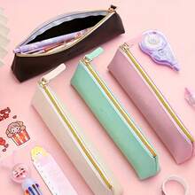 Hộp đựng bút dung tích lớn, chất liệu da PU, dùng để đựng văn phòng phẩm, thiết kế tối giản. - Nhiều màu - Xem 1