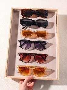 6pcs Fashion Glasses For Teenagers, Suitable For Outdoor Use - Multicolor - View 1