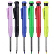 Ensemble de crayons mécaniques de haute qualité pour le travail du bois de 2,8 mm, avec un design à long bec, une écriture fluide, un outil de marquage à trou profond, disponible en plusieurs styles. Cet outil multifonctionnel convient aux ingénieurs pour effectuer le marquage de trous profonds et le dessin technique, ainsi que pour un usage DIY et de bureau. - Multicolore - Voir 2