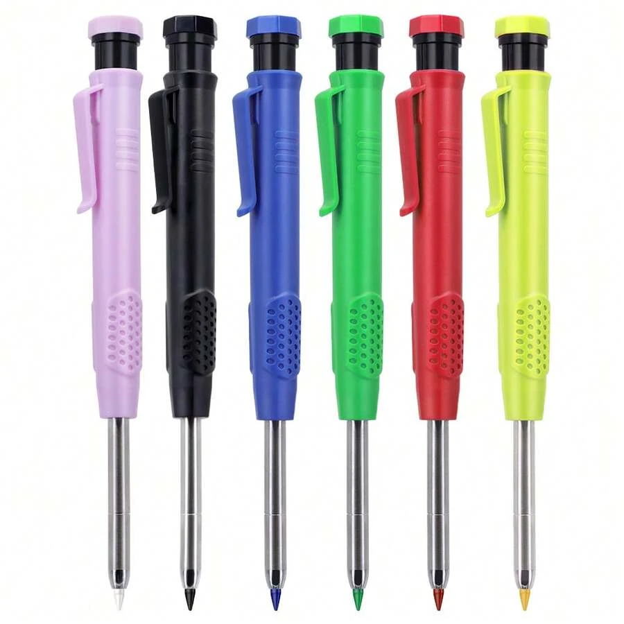 Ensemble de crayons mécaniques de haute qualité pour le travail du bois de 2,8 mm, avec un design à long bec, une écriture fluide, un outil de marquage à trou profond, disponible en plusieurs styles. Cet outil multifonctionnel convient aux ingénieurs pour effectuer le marquage de trous profonds et le dessin technique, ainsi que pour un usage DIY et de bureau.