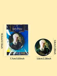 Harry Potter 1Pc Fantasy Series Badges, Magic Wizard Characteristics Badges, Harry Ron Hermione Malfoy Luna Figures From Movie Metal Badge For Clothes, Bags Decorative Accessories, Office Worker, School Supplies, Fan Merch, Teens Halloween Christmas Gifts, Back To School [Officially Licensed] - View 6