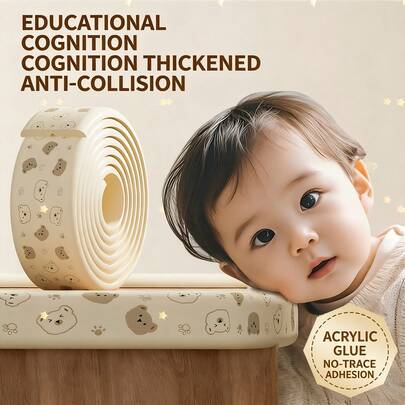 Tira autoadhesiva gruesa para protección anti-colisión de bebés, tira de protección de espuma autoadhesiva sin rastro, adecuada para mesas, armarios, paredes, y protección del hogar para bebés y niños pequeños
