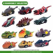 UINLE Baby Mini Inertial Dinosaur Racing Car Toy, Game Vehicle Set, Children's Toy, Car, Boy's Toy, Plastic Toy Car, Portable Travel Toy, Perfect Gift For Boys And Girls, Gift Bag Filler, Surprise Gift, Back To School - Multicolor - View 13