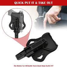 Polymer PA66 Holster Suitable For 9mm/SW40/357 Rail Pistols - Black - View 5