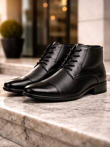 Men's Dress Boot, Smart Casual Style, Black Dress Boot - 黑色 - 查看 1