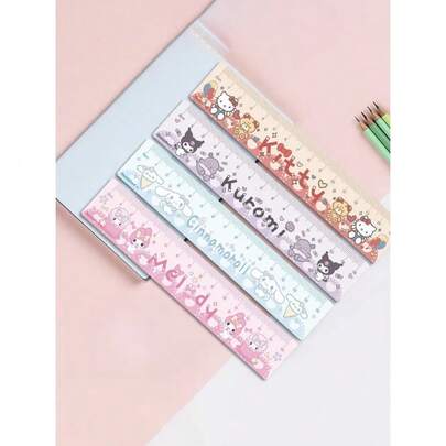 1pc Official Licensed Acrylic Ruler With Cute Cartoon Designs Of Hello , Kittyes, , Stationery Supplies