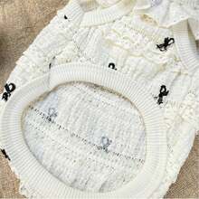 XS Size Lace Bow Soft Breathable Pet Jumpsuit With Leash Clip, For Small Dogs & Cats, Spring/Summer - Multicolor - View 7