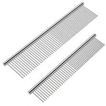 Bộ 2 lược chải lông thú cưng bằng thép không gỉ đầu tròn, lược đa chức năng gỡ rối, dụng cụ chải lông nhẹ nhàng cho mèo, chó, thỏ và mọi loại thú cưng có lông. - Xem 13