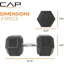 CAP Barbell Coated Dumbbell Weight |   Multiple Options Pairs & Sets - Handle - View 12