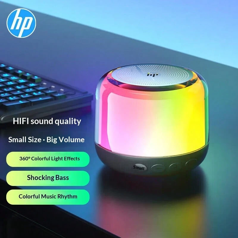 HP S02 Bluetooth Speaker Mini Colorful Light Effect Music Rhythm Speaker For Computers, Mobile Phones, Home Use, Mini Subwoofer, Small Portable Outdoor Wireless TWS Connected Mini Speaker - View 1