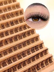 Sibeuna 120pcs D-Curl Cluster False Eyelashes, Reusable Natural Look Eyelash Clusters For DIY Eyelash Extension, Soft & Comfortable, Suitable For Daily Wear - D - View 2