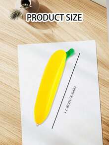 1pc Custom Personalized Cute Banana-Shaped Ballpoint Pen, With The Option To Customize A Name Or Text. Creative Push-Type Stationery Gift, Gel Pen Suitable For Writing. - Multicolor - View 4