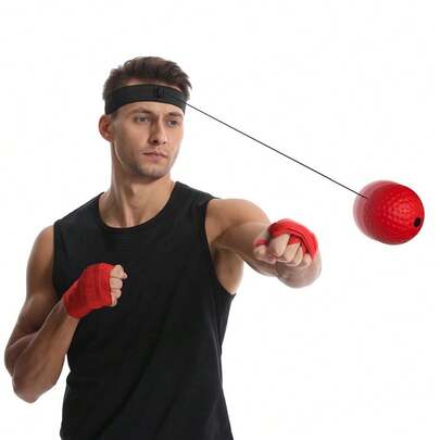 Pelota de reflejos montada en la cabeza ajustable, pelota de entrenamiento de velocidad y agilidad portátil para golpear, entrenador de coordinación mano-ojo para boxeo, MMA, artes marciales, gimnasio en casa, acondicionamiento físico para adultos