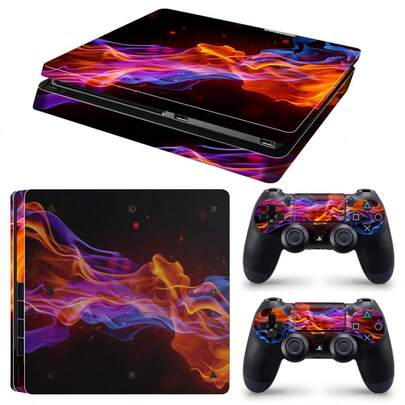 1 Set Waterproof, Scratch-Resistant Printed Skin Stickers Compatible With PS4 Slim Game Console, Personalized Decorative Protective Decal