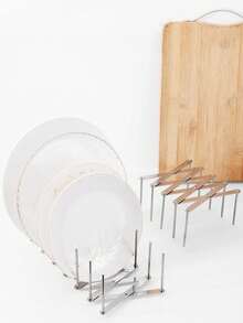 1个可调节不锈钢锅盖架，可折叠伸缩碗碟架，多功能蒸架，多层可折叠厨房收纳架 - 銀色 - 查看 4