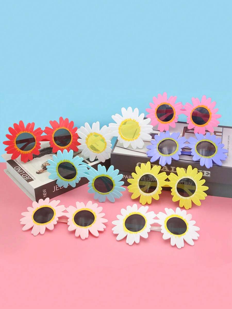 Bộ 8/4 chiếc kính mắt thời trang Daisy Party, kính mắt nhựa hình hoa hướng dương độc đáo, thích hợp cho bơi lội và đi biển mùa hè, bảo vệ mắt khỏi tia UV, phụ kiện chụp ảnh vui nhộn, quà tặng sinh nhật. - nhiều màu - Xem 1
