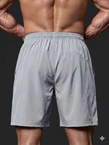 Pantalones cortos azules sencillos para uso diario de hombres QYK-917 - Gris - Ver 2