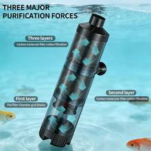 水族箱內置過濾器，魚類廢物吸收過濾器，3合1（過濾+增氧+水循環），附3個吸盤用於水族箱安裝，污水淨化，水族箱過濾清潔，1-2-3段式魚類廁所選項，免電設計，水族箱必備配件，過濾器必須連接至氣泵，氣泵和氣管需另行購買 - 查看 4