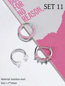 Morlyda Bộ 3 chiếc khuyên mũi dễ thương 16G màu hồng, trang sức septum hình móng ngựa ombre, hình bướm, trái tim, nơ, trăng, rắn, giọt nước, khuyên septum liền mạch, trang sức xỏ khuyên môi, khuyên septum giả ngọc trai, khuyên septum dạng bấm và tạ hình móng ngựa, khuyên septum dạng vòng có khớp nối, khuyên helix, rook, tragus, daith, sụn tai, khuyên mũi septum bằng thép không gỉ, trang sức xỏ khuyên dạng vòng, khuyên mũi dáng dài cho nữ 10mm, thích hợp cho tiệc tùng, hẹn hò, đeo hàng ngày, đi chơi đêm, tụ họp xã hội. - Hồng - Xem 7