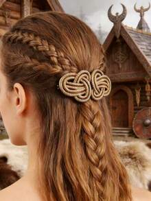 1/2 chiếc kẹp tóc lò xo kiểu Viking cổ điển, phù hợp với trang phục hàng ngày của phụ nữ, quà tặng ngày lễ, thanh lịch và sành điệu. - Nhiều màu - Xem 6