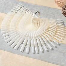 Bộ 150 khay trưng bày sơn móng tay hình quạt, dùng để trưng bày mẫu màu sơn gel, được thiết kế để thực hành và đào tạo, kèm theo vòng móng giả có thể tháo rời, lý tưởng cho các tiệm làm móng. - Trong sáng - Xem 1